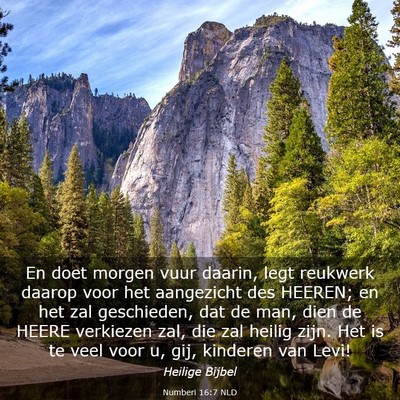 Picture 03 - Numberi 16:7 NLD - En doet morgen vuur daarin, legt reukwerk daarop - Bible Verse Picture