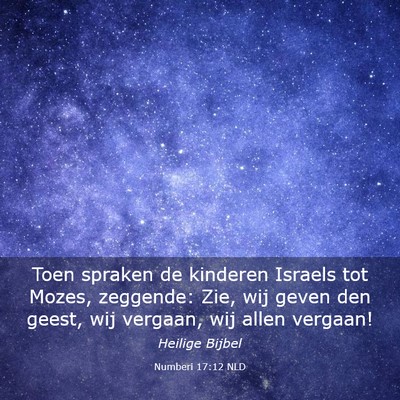 Picture 03 - Numberi 17:12 NLD - Toen spraken de kinderen Israels tot Mozes, - Bible Verse Picture