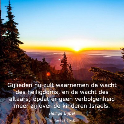Picture 03 - Numberi 18:5 NLD - Gijlieden nu zult waarnemen de wacht des - Bible Verse Picture