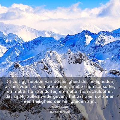 Picture 03 - Numberi 18:9 NLD - Dit zult gij hebben van de heiligheid der - Bible Verse Picture