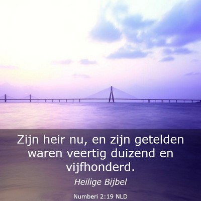 Picture 03 - Numberi 2:19 NLD - Zijn heir nu, en zijn getelden waren veertig - Bible Verse Picture