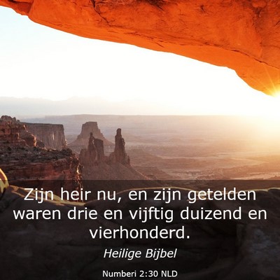 Picture 03 - Numberi 2:30 NLD - Zijn heir nu, en zijn getelden waren drie en - Bible Verse Picture
