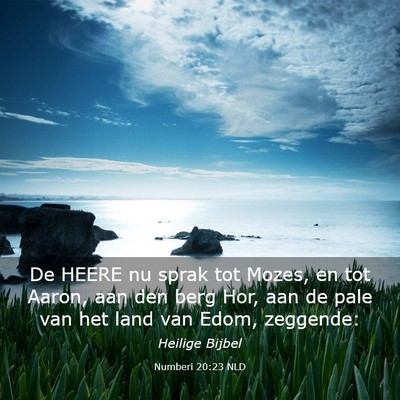 Picture 03 - Numberi 20:23 NLD - De HEERE nu sprak tot Mozes, en tot Aaron, aan - Bible Verse Picture