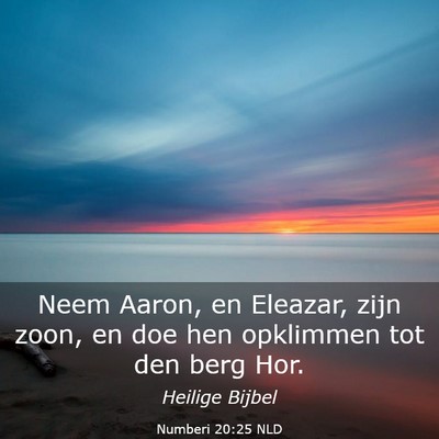 Picture 03 - Numberi 20:25 NLD - Neem Aaron, en Eleazar, zijn zoon, en doe hen - Bible Verse Picture