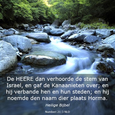 Picture 03 - Numberi 21:3 NLD - De HEERE dan verhoorde de stem van Israel, en gaf - Bible Verse Picture