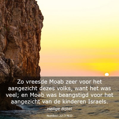 Picture 03 - Numberi 22:3 NLD - Zo vreesde Moab zeer voor het aangezicht dezes - Bible Verse Picture