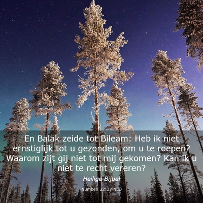 Picture 03 - Numberi 22:37 NLD - En Balak zeide tot Bileam: Heb ik niet - Bible Verse Picture