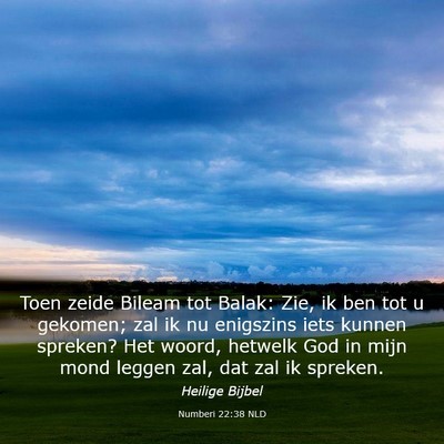 Picture 03 - Numberi 22:38 NLD - Toen zeide Bileam tot Balak: Zie, ik ben tot u - Bible Verse Picture