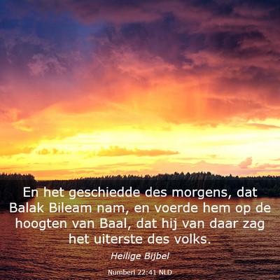 Picture 03 - Numberi 22:41 NLD - En het geschiedde des morgens, dat Balak Bileam - Bible Verse Picture