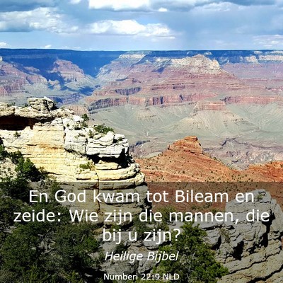Picture 03 - Numberi 22:9 NLD - En God kwam tot Bileam en zeide: Wie zijn die - Bible Verse Picture