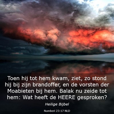 Picture 03 - Numberi 23:17 NLD - Toen hij tot hem kwam, ziet, zo stond hij bij - Bible Verse Picture