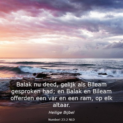 Picture 03 - Numberi 23:2 NLD - Balak nu deed, gelijk als Bileam gesproken had; - Bible Verse Picture