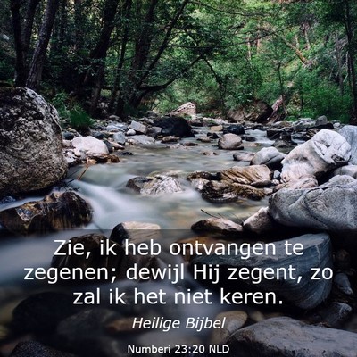 Picture 03 - Numberi 23:20 NLD - Zie, ik heb ontvangen te zegenen; dewijl Hij - Bible Verse Picture