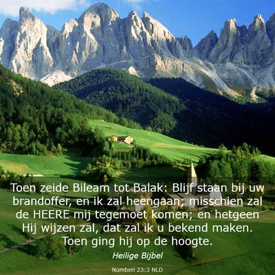 Picture 03 - Numberi 23:3 NLD - Toen zeide Bileam tot Balak: Blijf staan bij uw - Bible Verse Picture