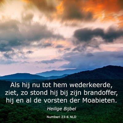 Picture 03 - Numberi 23:6 NLD - Als hij nu tot hem wederkeerde, ziet, zo stond - Bible Verse Picture
