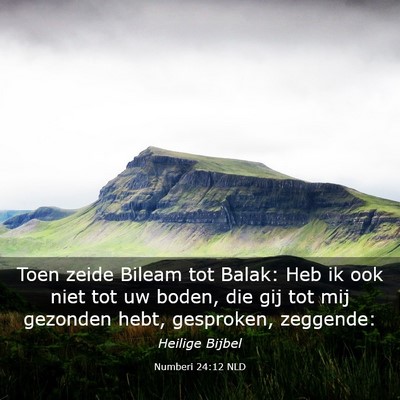 Picture 03 - Numberi 24:12 NLD - Toen zeide Bileam tot Balak: Heb ik ook niet tot - Bible Verse Picture