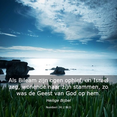 Picture 03 - Numberi 24:2 NLD - Als Bileam zijn ogen ophief, en Israel zag, - Bible Verse Picture