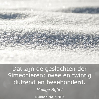 Picture 03 - Numberi 26:14 NLD - Dat zijn de geslachten der Simeonieten: twee en - Bible Verse Picture
