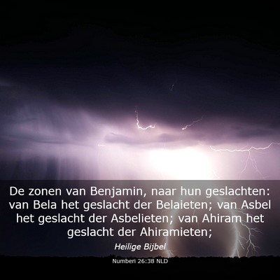 Picture 03 - Numberi 26:38 NLD - De zonen van Benjamin, naar hun geslachten: van - Bible Verse Picture