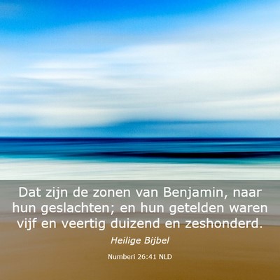 Picture 03 - Numberi 26:41 NLD - Dat zijn de zonen van Benjamin, naar hun - Bible Verse Picture
