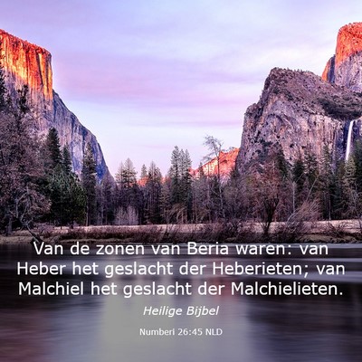 Picture 03 - Numberi 26:45 NLD - Van de zonen van Beria waren: van Heber het - Bible Verse Picture