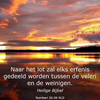 Picture 03 - Numberi 26:56 NLD - Naar het lot zal elks erfenis gedeeld worden - Bible Verse Picture