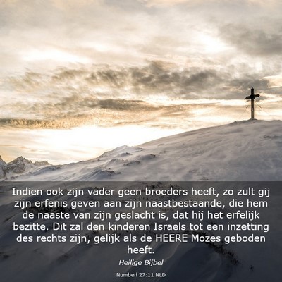 Picture 03 - Numberi 27:11 NLD - Indien ook zijn vader geen broeders heeft, zo - Bible Verse Picture