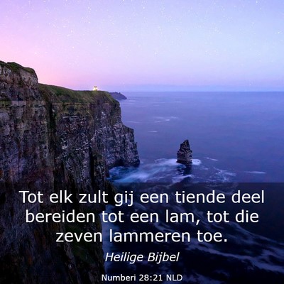 Picture 03 - Numberi 28:21 NLD - Tot elk zult gij een tiende deel bereiden tot een - Bible Verse Picture