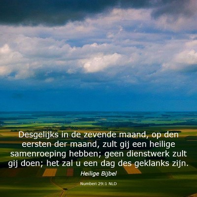 Picture 03 - Numberi 29:1 NLD - Desgelijks in de zevende maand, op den eersten - Bible Verse Picture