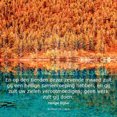 Picture 03 - Numberi 29:7 NLD - En op den tienden dezer zevende maand zult gij - Bible Verse Picture