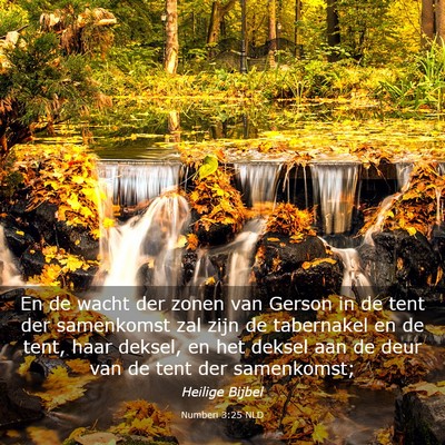 Picture 03 - Numberi 3:25 NLD - En de wacht der zonen van Gerson in de tent der - Bible Verse Picture