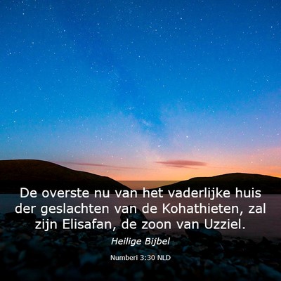 Picture 03 - Numberi 3:30 NLD - De overste nu van het vaderlijke huis der - Bible Verse Picture