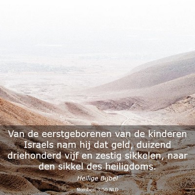 Picture 03 - Numberi 3:50 NLD - Van de eerstgeborenen van de kinderen Israels nam - Bible Verse Picture