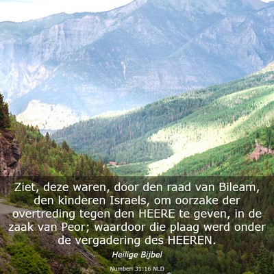 Picture 03 - Numberi 31:16 NLD - Ziet, deze waren, door den raad van Bileam, den - Bible Verse Picture