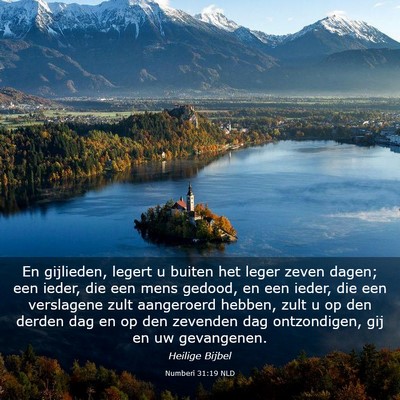 Picture 03 - Numberi 31:19 NLD - En gijlieden, legert u buiten het leger zeven - Bible Verse Picture