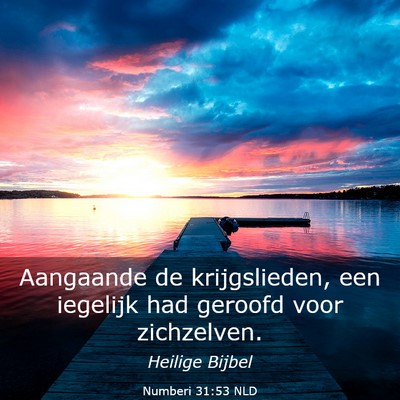 Picture 03 - Numberi 31:53 NLD - Aangaande de krijgslieden, een iegelijk had - Bible Verse Picture