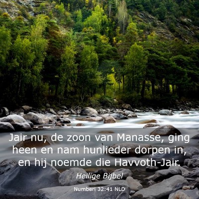 Picture 03 - Numberi 32:41 NLD - Jair nu, de zoon van Manasse, ging heen en nam - Bible Verse Picture