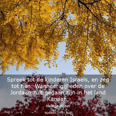 Picture 03 - Numberi 33:51 NLD - Spreek tot de kinderen Israels, en zeg tot hen: - Bible Verse Picture