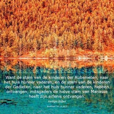 Picture 03 - Numberi 34:14 NLD - Want de stam van de kinderen der Rubenieten, naar - Bible Verse Picture
