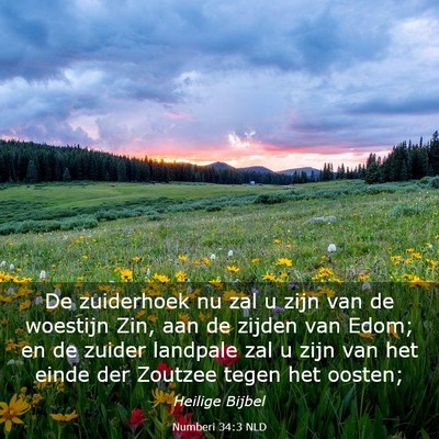 Picture 03 - Numberi 34:3 NLD - De zuiderhoek nu zal u zijn van de woestijn Zin, - Bible Verse Picture