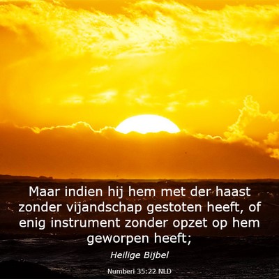 Picture 03 - Numberi 35:22 NLD - Maar indien hij hem met der haast zonder - Bible Verse Picture