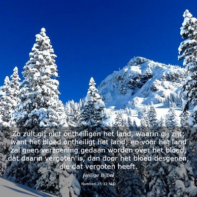 Picture 03 - Numberi 35:33 NLD - Zo zult gij niet ontheiligen het land, waarin gij - Bible Verse Picture