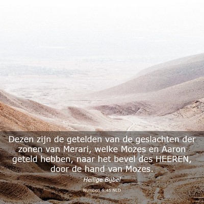 Picture 03 - Numberi 4:45 NLD - Dezen zijn de getelden van de geslachten der - Bible Verse Picture