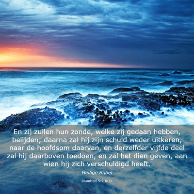 Picture 03 - Numberi 5:7 NLD - En zij zullen hun zonde, welke zij gedaan hebben, - Bible Verse Picture