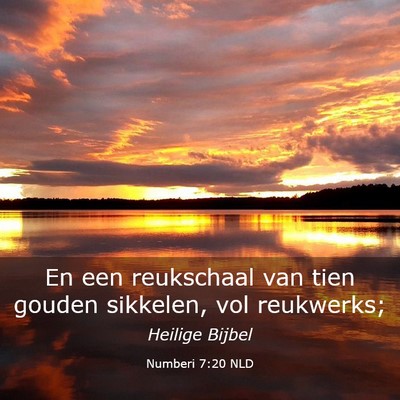 Picture 03 - Numberi 7:20 NLD - En een reukschaal van tien gouden sikkelen, vol - Bible Verse Picture