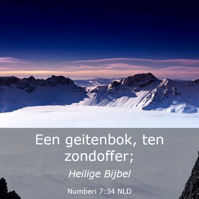 Picture 03 - Numberi 7:34 NLD - Een geitenbok, ten - Bible Verse Picture