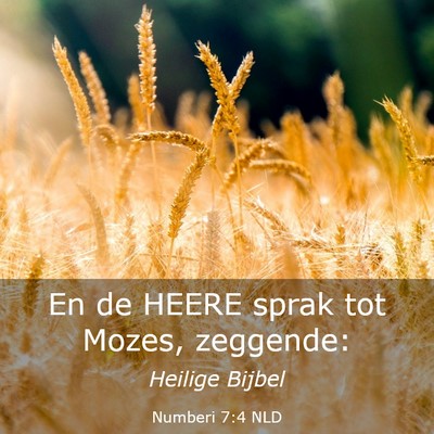 Picture 03 - Numberi 7:4 NLD - En de HEERE sprak tot Mozes, - Bible Verse Picture