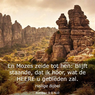 Picture 03 - Numberi 9:8 NLD - En Mozes zeide tot hen: Blijft staande, dat ik - Bible Verse Picture