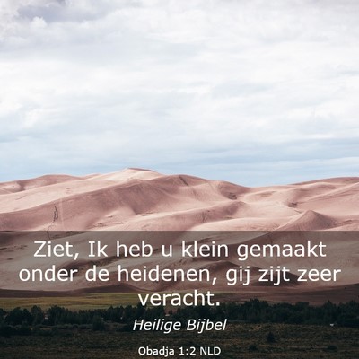 Picture 03 - Obadja 1:2 NLD - Ziet, Ik heb u klein gemaakt onder de heidenen, - Bible Verse Picture