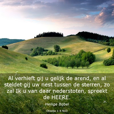 Picture 03 - Obadja 1:4 NLD - Al verhieft gij u gelijk de arend, en al steldet - Bible Verse Picture